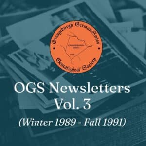 OGS Newsletters Vol. 3 (Winter 1989 - Fall 1991)
